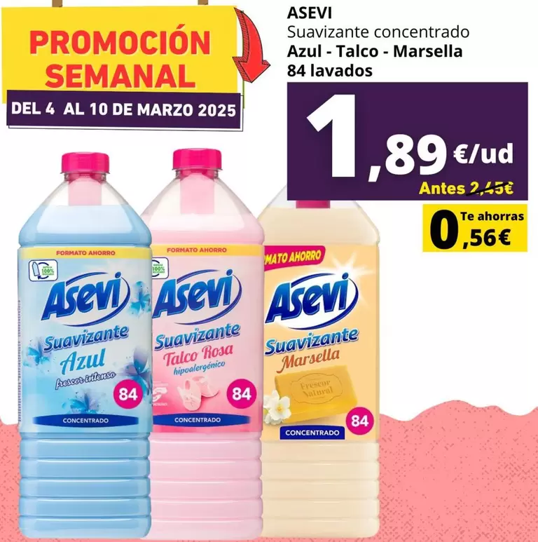 Oferta de Asevi - Suavizante Marsella por 1,89€ en Tu Trébol Hipermercados