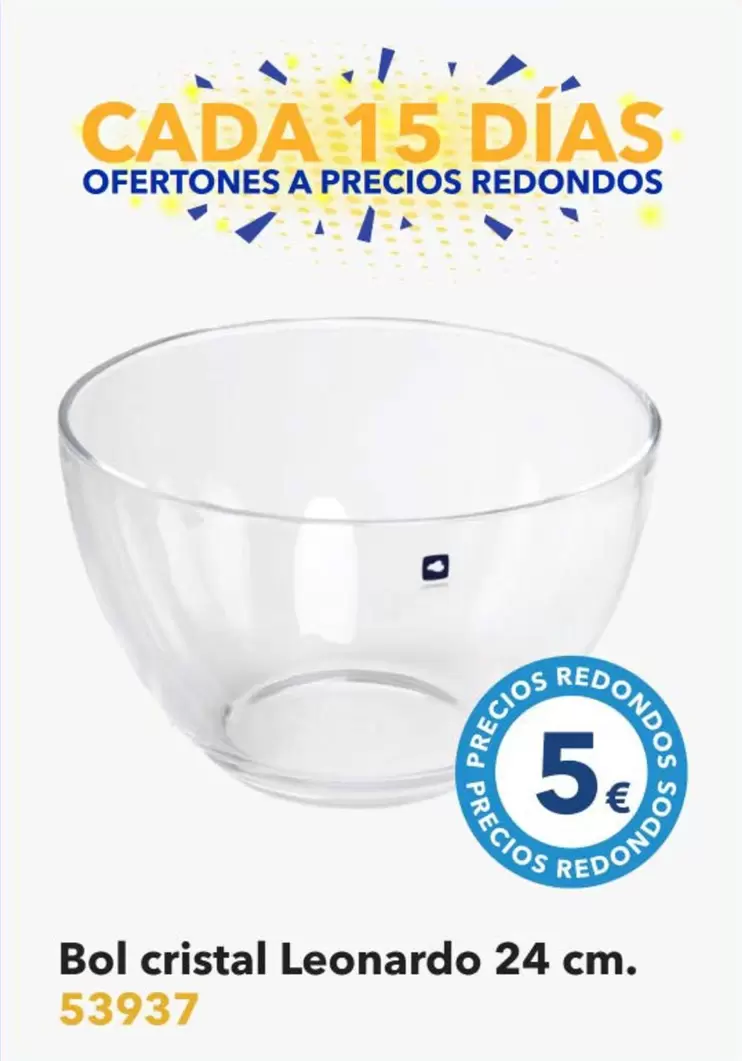 Oferta de Cristal - Bol  Leonardo 24 Cm. 53937 por 5€ en Tiendas MGI