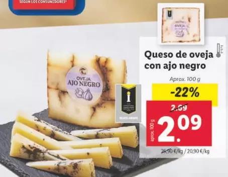 Oferta de Queso De Oveja Con Ajo Negro por 2,09€ en Lidl