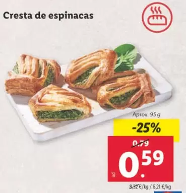 Oferta de Cresta De Espinacas por 0,59€ en Lidl