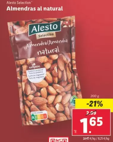 Oferta de Alesto - Almendras Al Natural por 1,65€ en Lidl