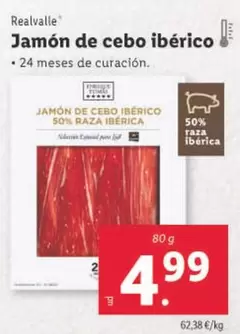 Oferta de Realvalle - Jamon De Cebo Iberico por 4,99€ en Lidl