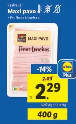 Oferta de Realvalle - Maxi Pavo por 2,29€ en Lidl