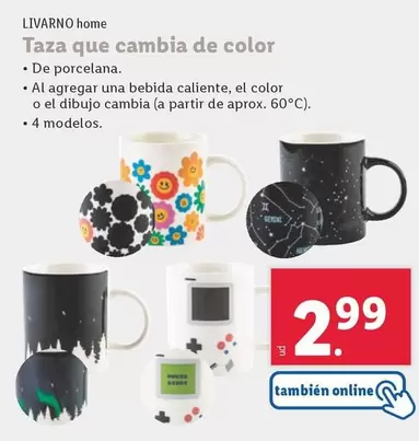 Oferta de Livarno Home - Taza Que Cambia De Color por 2,99€ en Lidl