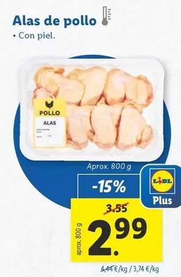 Oferta de Alas De Pollo por 2,99€ en Lidl