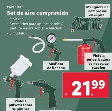 Oferta de Parkside - Set De Aire Comprimido por 21,99€ en Lidl