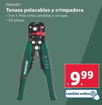 Oferta de Parkside - Tenaza Pelacables Y Crimpadora por 9,99€ en Lidl