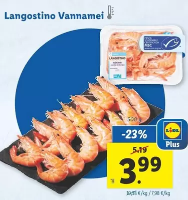 Oferta de Langostino Vannamei por 3,99€ en Lidl