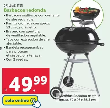 Oferta de Grillmeister - Barbacoa Redonda por 49,99€ en Lidl