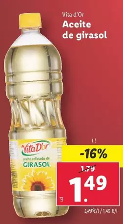 Oferta de Vita D'Or - Aceite De Girasol por 1,49€ en Lidl