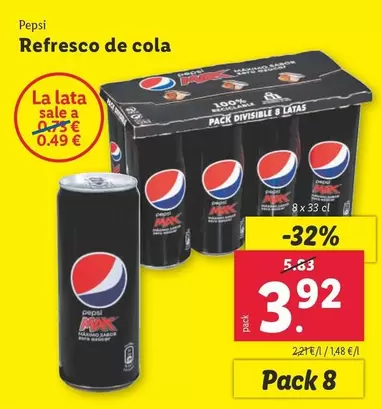 Oferta de Pepsi - Refresco De Cola por 3,92€ en Lidl