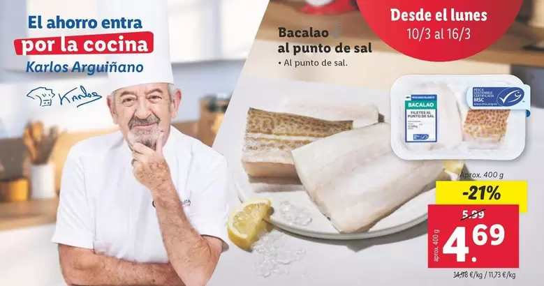 Oferta de Bacalao Al Punto De Sal  por 4,69€ en Lidl