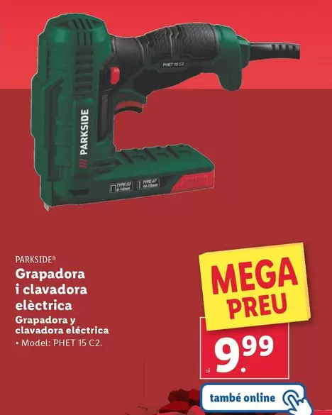 Oferta de Parkside - Grapadora Y Clavadora Eléctrica por 9,99€ en Lidl