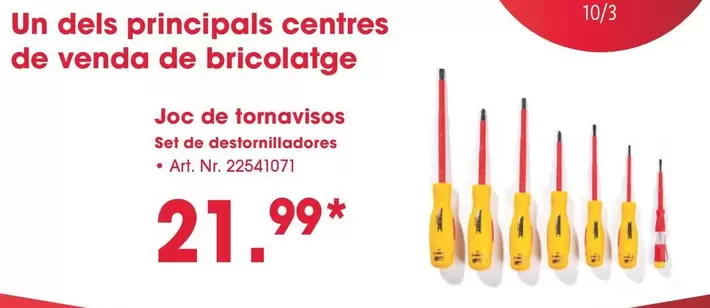 Oferta de Set De Destornilladores por 21,99€ en Lidl