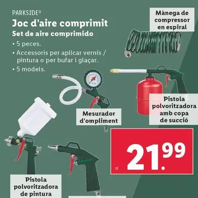 Oferta de Parkside - Set De Aire Comprimido por 21,99€ en Lidl