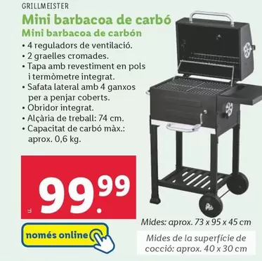 Oferta de Grillmeister - Mini Barbacoa De Carbón por 99,99€ en Lidl