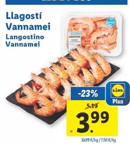 Oferta de Langostino Vannamei por 3,99€ en Lidl