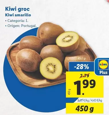 Oferta de Kiwi Amarillo por 1,99€ en Lidl