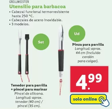 Oferta de Grillmeister - Utensilio Para Barbacoa por 4,99€ en Lidl