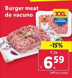 Oferta de Burger Meat De Vacuno por 6,59€ en Lidl