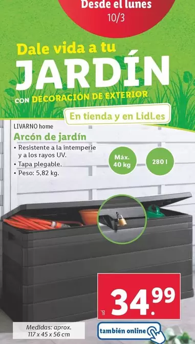 Oferta de Livarno Home - Arcon De Jardin por 34,99€ en Lidl