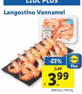 Oferta de Langostino Vannamei por 3,99€ en Lidl