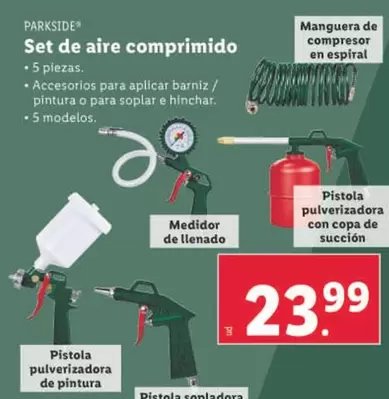 Oferta de Parkside - Set De Aire Comprimido por 23,99€ en Lidl