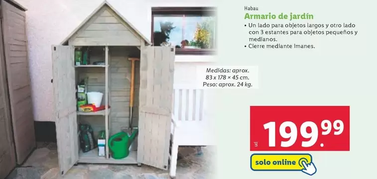 Oferta de Habau - Armario De Jardín por 199,99€ en Lidl