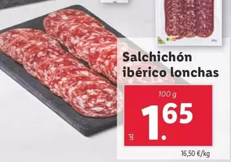 Oferta de Salchichon Iberico Lonchas por 1,65€ en Lidl