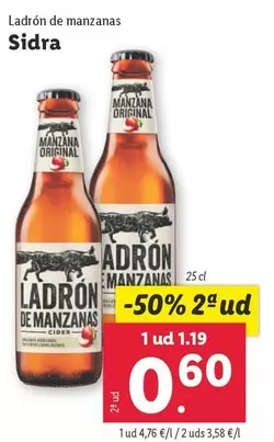 Oferta de Ladrón De Manzanas - Sidra por 1,19€ en Lidl