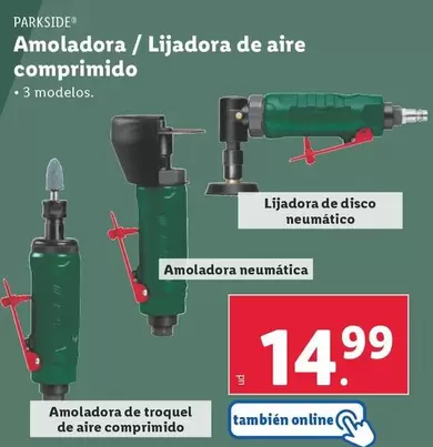 Oferta de Parkside - Amoladora/Lijadora De Aire Comprimido por 14,99€ en Lidl