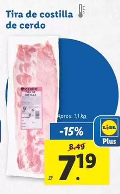 Oferta de Tira De Costilla De Cerdo por 7,19€ en Lidl