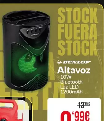 Oferta de Dunlop - Altavoz por 9,99€ en Embargos a lo bestia