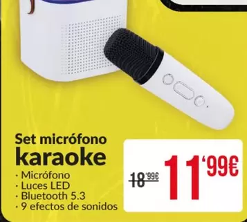 Oferta de Set Micrófono Karaoke por 11,99€ en Embargos a lo bestia