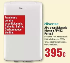 Oferta de Hisense - Aire Acondicionado APH12 Portatil por 395€ en Froiz