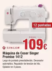 Oferta de Singer - Máquina De Coser  Promise 1412 por 109€ en Froiz