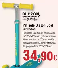 Oferta de Patinete Olsson Cool 3 Ruedas por 34,9€ en Froiz