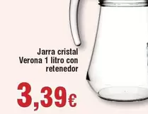 Oferta de Cristal - Jarra  Verona 1 Litro Con Retenedor por 3,39€ en Froiz