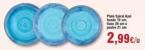 Oferta de Plato Spiral Azul por 2,99€ en Froiz