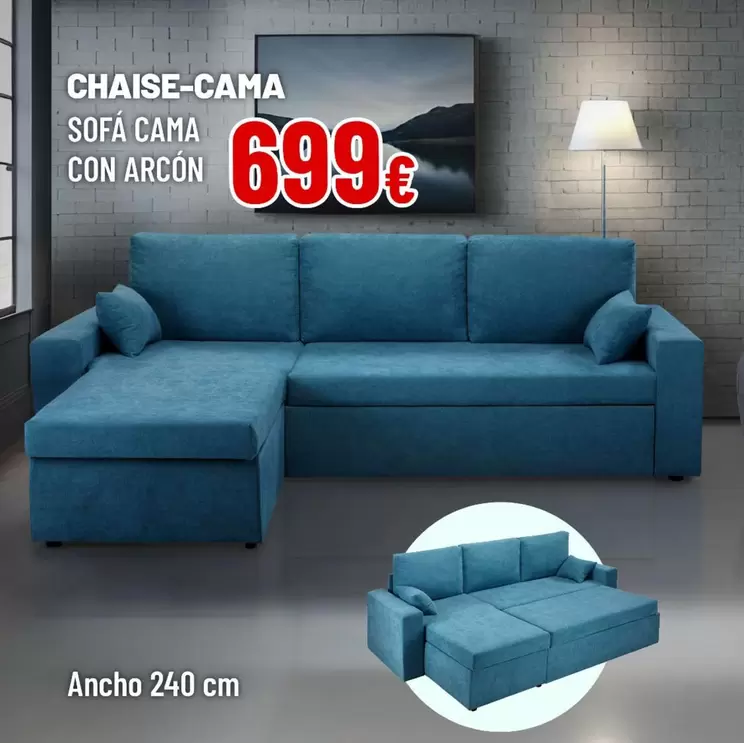 Oferta de Chaise-cama Sofa Cama Con Arcón por 699€ en Outlet Hogar