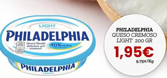 Oferta de Philadelphia - Queso Cremoso Light por 1,95€ en Sangüi