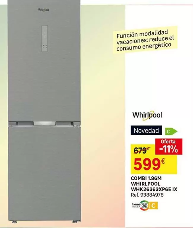 Oferta de Whirlpool - Combi  Wh2c36x3p6e Ix por 599€ en Leroy Merlin