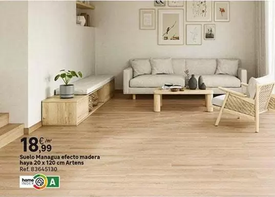 Oferta de Suelo Manga Efecto Madera Hay 20 X 120 Cm Artens por 18,99€ en Leroy Merlin