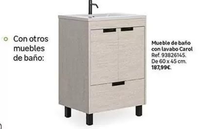 Oferta de Mueble De Baño Con Lavabo Carol por 18,99€ en Leroy Merlin