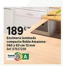 Oferta de Home - Encimera Laminada Compacta Roble Amazona por 189€ en Leroy Merlin