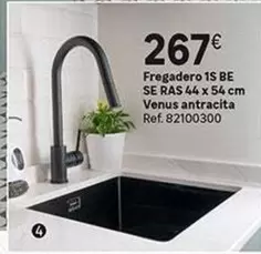 Oferta de Venus - Fregadero 1s Be Se Ras 44 X 54 Cm  Antracita por 267€ en Leroy Merlin