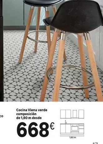 Oferta de Cocina Viena Verde Composición por 668€ en Leroy Merlin