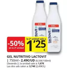 Oferta de Lactovit - Gel Nutritivo por 1,87€ en Supermercados MAS