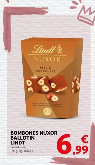 Oferta de Lindt - Bombones Nuxor Ballotin por 6,99€ en Alcampo