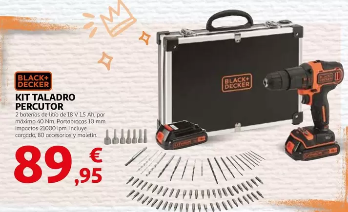 Oferta de Black & Decker - Kit Taladro Percutor por 89,95€ en Alcampo